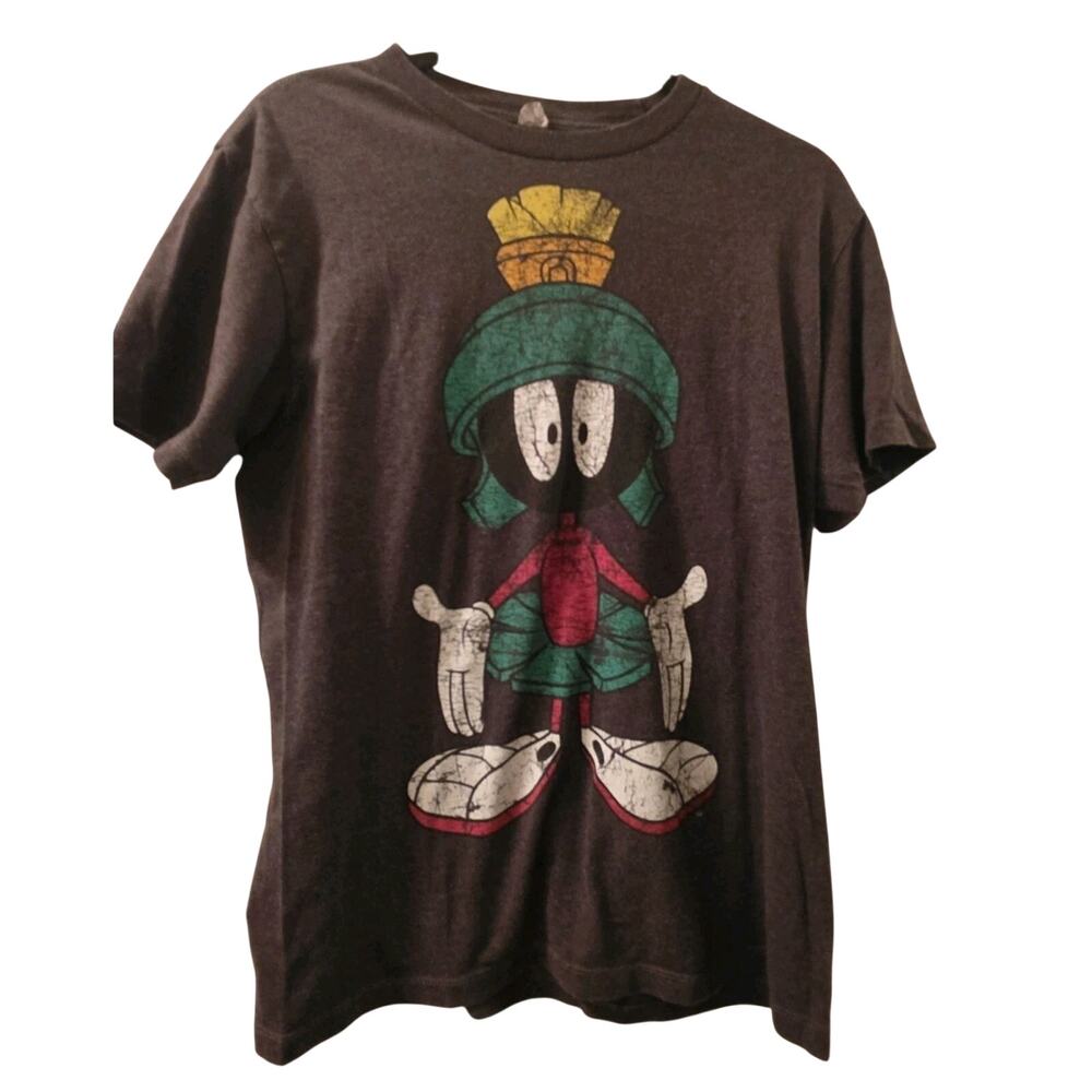 VINTAGE 90s Marvin The Martian T Shirt Mens M Looney Tunes Distressed USA Made